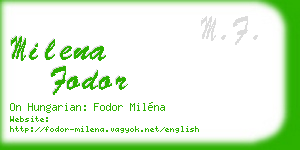 milena fodor business card