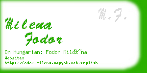 milena fodor business card